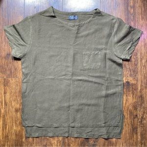 Zara solid color dashiki shirt, color green, size USA small